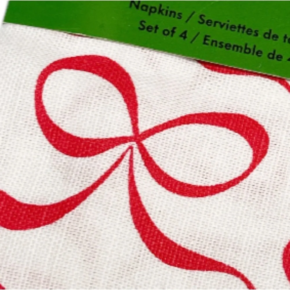 🎉HP🎉 NEW Kate Spade RED BOW Napkins Set/4